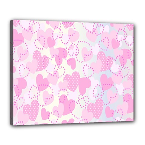 Valentine-background-hearts-bokeh Canvas 20  X 16  (stretched) by Zezheshop
