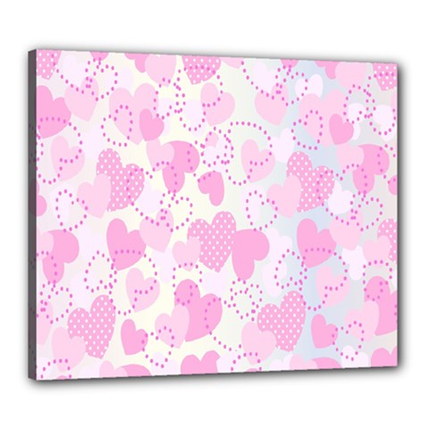 Valentine-background-hearts-bokeh Canvas 24  X 20  (stretched) by Zezheshop