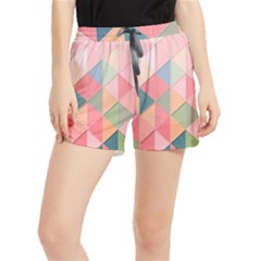 Illustration Pink Background Geometric Triangle Women s Runner Shorts by Wegoenart