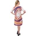 Illustration Colorful Yellow Purple Orange Long Sleeve Mini Shirt Dress View2