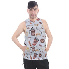 Coffee Coffeemania Caffeine Pattern Men s Sleeveless Hoodie by Wegoenart