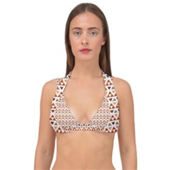 Illustration Geometric Tribal Pattern Design Double Strap Halter Bikini Top by Wegoenart