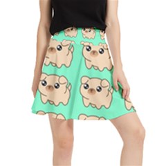 Puppy Pattern Wallpaper Dog Pet Waistband Skirt by Wegoenart