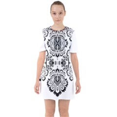 Im Fourth Dimension Black White 57 Sixties Short Sleeve Mini Dress by imanmulyana