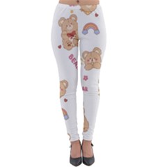 Illustrations Bear Cartoon Background Pattern Lightweight Velour Leggings by Sudhe