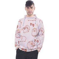 Pig Cartoon Background Pattern Men s Pullover Hoodie by Sudhe