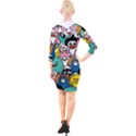 Illustration Animals Cartoon Background Pattern Quarter Sleeve Hood Bodycon Dress View2