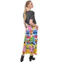 Illustration Cartoon Character Animal Cute Velour Split Maxi Skirt View2