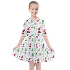 Santa Claus Snowman Christmas Xmas Kids  All Frills Chiffon Dress by Amaryn4rt