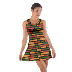 African Wall Of Bricks Cotton Racerback Dress by ConteMonfrey