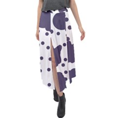 Illustration Cow Pattern Texture Cloth Dot Animal Velour Split Maxi Skirt by danenraven