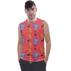 Illustration Elephant Cartoon Animal Monkey Men s Regular Tank Top by danenraven