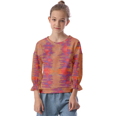 Pattern Watercolor Texture Kids  Cuff Sleeve Top by danenraven