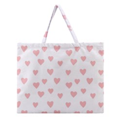 Small Cute Hearts Zipper Large Tote Bag by ConteMonfrey