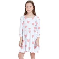 Small Cute Hearts Kids  Quarter Sleeve Skater Dress by ConteMonfrey