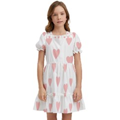 Small Cute Hearts Kids  Puff Sleeved Dress by ConteMonfrey