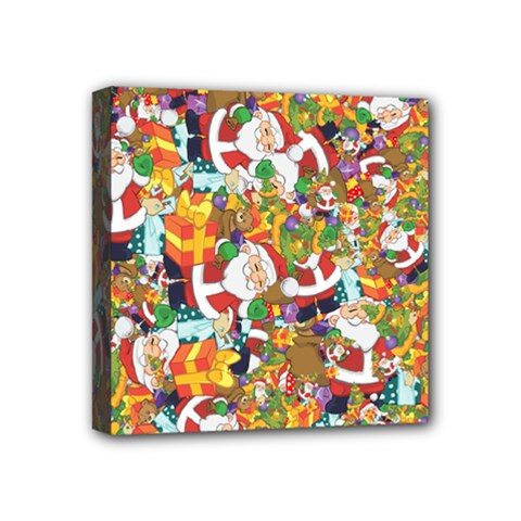 Background Christmas Santa Claus Mini Canvas 4  X 4  (stretched) by danenraven