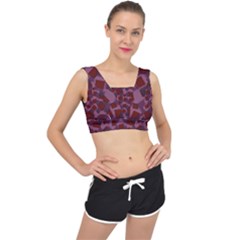 Illustration Art Background Pattern Texture Design V-back Sports Bra by danenraven