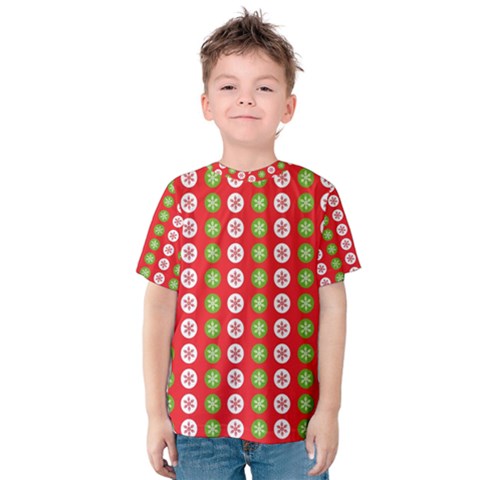 Illustration Festive Pattern Christmas Holiday Kids  Cotton Tee by danenraven