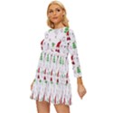 Santa Claus Snowman Christmas Long Sleeve Babydoll Dress View2