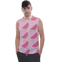 Pink Melon Wayermelon Pattern Food Fruit Melon Men s Regular Tank Top by Ravend
