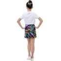 Tropical Monstera Pattern Leaf Kids  Tennis Skirt View2