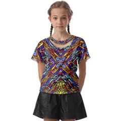 Mosaic Pattern Background Kids  Front Cut Tee by Ravend