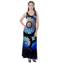 Illustration Tech Galaxy Robot Bot Science Sleeveless Velour Maxi Dress by danenraven