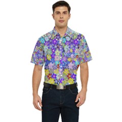 Illustration Background Flower Pattern Floral Men s Short Sleeve Pocket Shirt  by danenraven