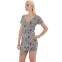 Wild Forest Friends   Short Sleeve Asymmetric Mini Dress View1