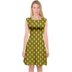 All The Green Apples  Capsleeve Midi Dress by ConteMonfrey