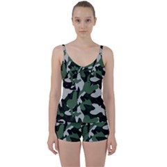 Illustration Camouflage Camo Army Soldier Abstract Pattern Tie Front Two Piece Tankini by danenraven