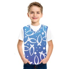 Blue Fish Water Aquarium Kids  Basketball Tank Top by danenraven