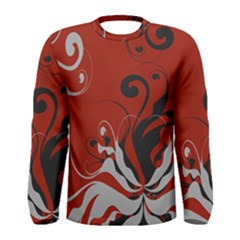 Nature Background Abstract Red Gray Black Men s Long Sleeve Tee by danenraven