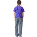 Background Mosaic Purple Blue Kids  Cuff Sleeve Scrunch Bottom Tee View2