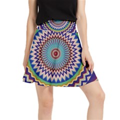 Kaleidoscope Geometric Circles Waistband Skirt by danenraven