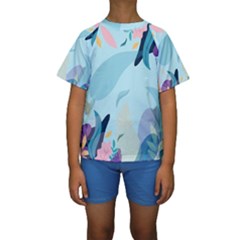 Leaves Leaf Nature Background Plant Kids  Short Sleeve Swimwear by danenraven