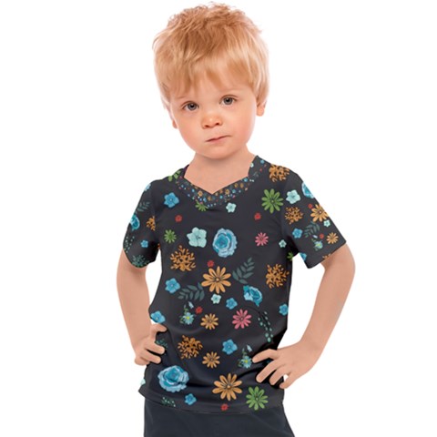 Flowers-leaves Leaf Background Floral Flora Kids  Sports Tee by danenraven