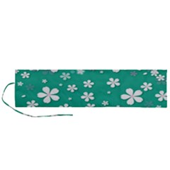 Illustration Background Daisy Flower Floral Roll Up Canvas Pencil Holder (l) by danenraven