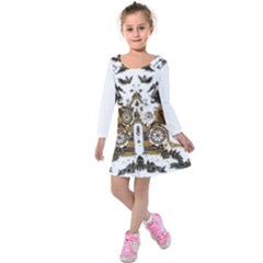 Im Fourth Dimension Colour 73 Kids  Long Sleeve Velvet Dress by imanmulyana