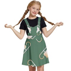 Gold Santa s Sleigh Green Print Kids  Apron Dress by TetiBright