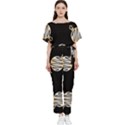 Gold Ornaments Black Batwing Lightweight Chiffon Jumpsuit View1