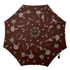 Rabbits, Owls And Cute Little Porcupines  Hook Handle Umbrella (large) by ConteMonfreyShop