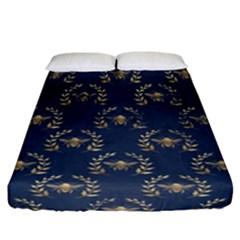 Blue Golden Bee   Fitted Sheet (california King Size) by ConteMonfreyShop