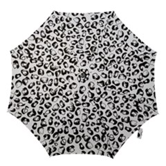 Black And White Leopard Print Jaguar Dots Hook Handle Umbrella (medium) by ConteMonfreyShop