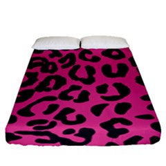 Leopard Print Jaguar Dots Pink Fitted Sheet (queen Size) by ConteMonfreyShop