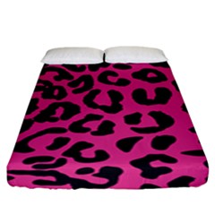 Leopard Print Jaguar Dots Pink Fitted Sheet (king Size) by ConteMonfreyShop