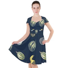 Vintage Vegetables Zucchini Cap Sleeve Midi Dress by ConteMonfreyShop