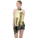 Architecture City House Halter Asymmetric Satin Top View1