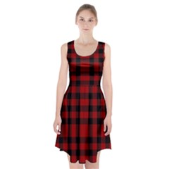 Red And Black Plaids Racerback Midi Dress by ConteMonfrey